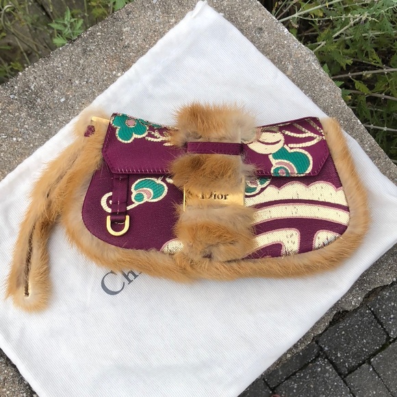 Dior Handbags - Dior Limited Edition Mink Purple Satin Wristlet